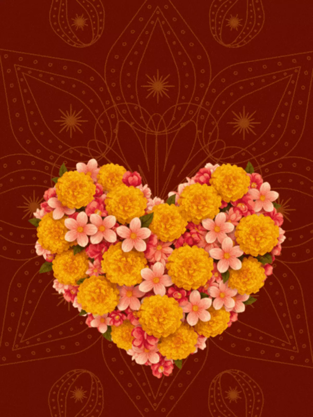 Happy Diwali greeting card with traditional floral design in warm colors and elegant script fonts, perfect for sending festive wishes.
