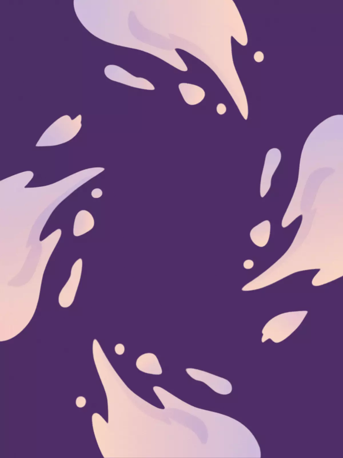 Minimalist Holi card with organic shapes and a soft color palette, modern design, wishing 'Holi Blessings'