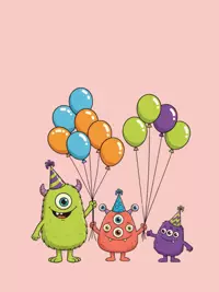 Free Siblings Day Card - Cute Monster Fun!