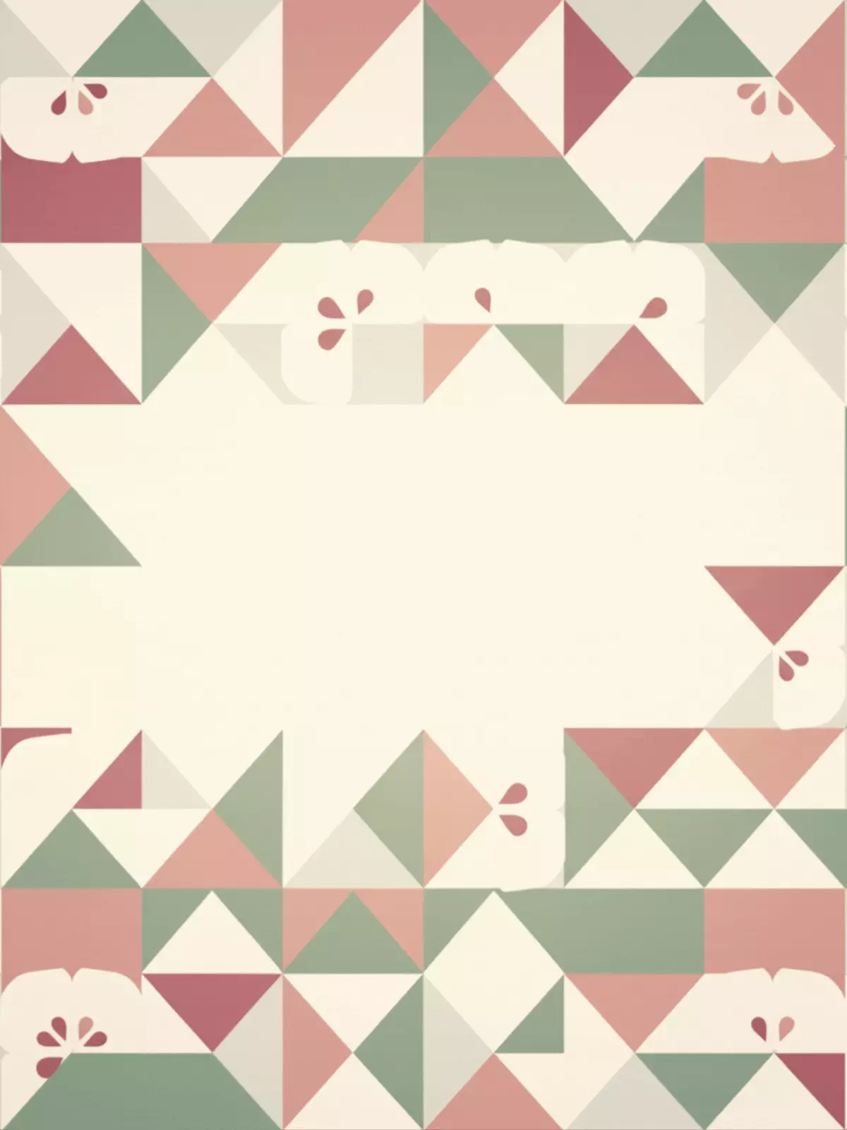 Geometric Rosh Hashanah card featuring a triangle-based floral design, modern and unique style for New Year greetings