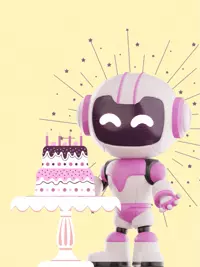 Free Robot Birthday Card - Blast into Fun!