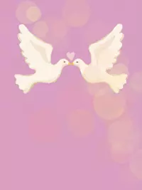Free Love Card - Romantic Doves & Heart Design