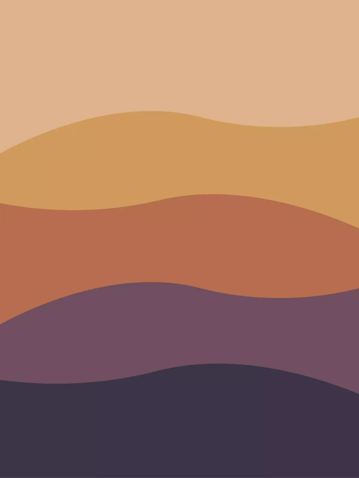 Minimalist 'Miss You' card with earth tone colors and abstract horizon lines, creating a calming and contemplative design.