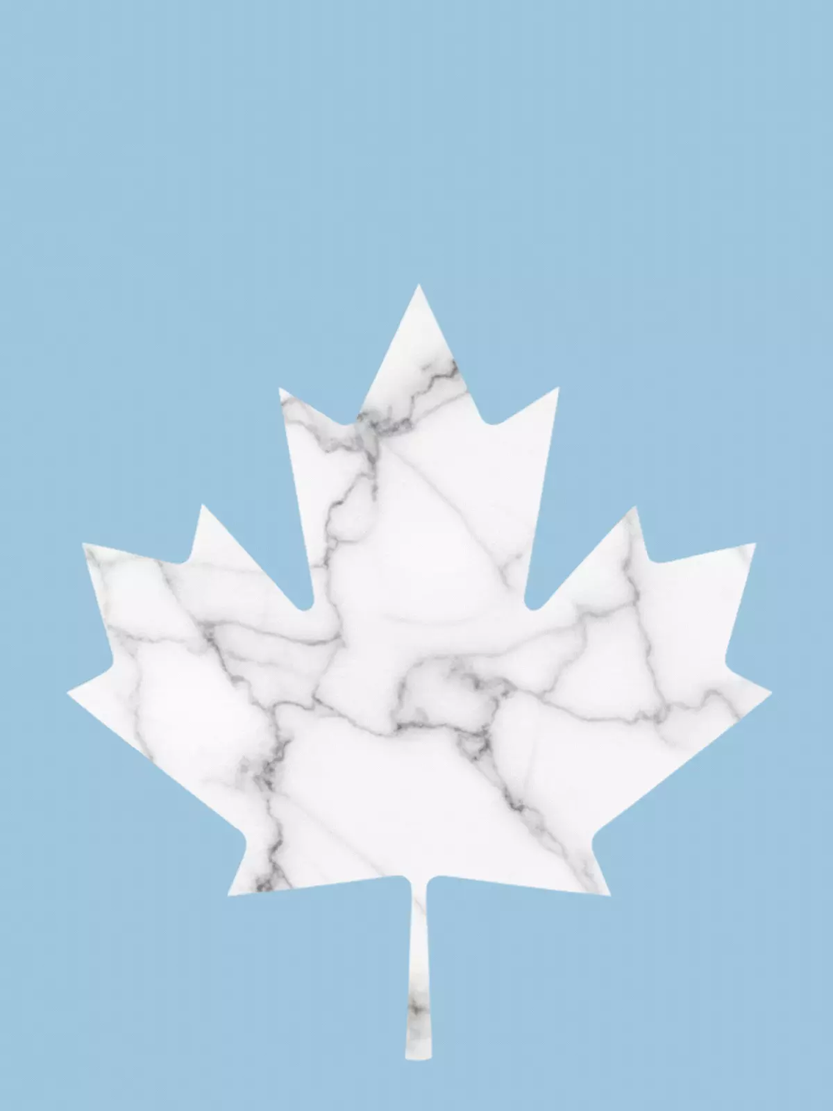 Sophisticated Canada Day e-card featuring a marble textured maple leaf illustration, modern and elegant design for celebrating Canada's national day.