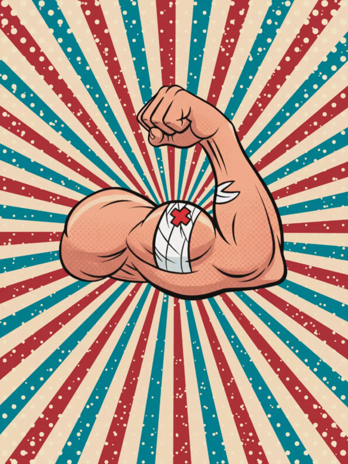 Retro comic book style 'GET WELL SOON!' card with bold uppercase letters, colorful design, vintage theme, funny and playful get well card.