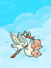 Free New Baby Card - Funny Stork Delivery!