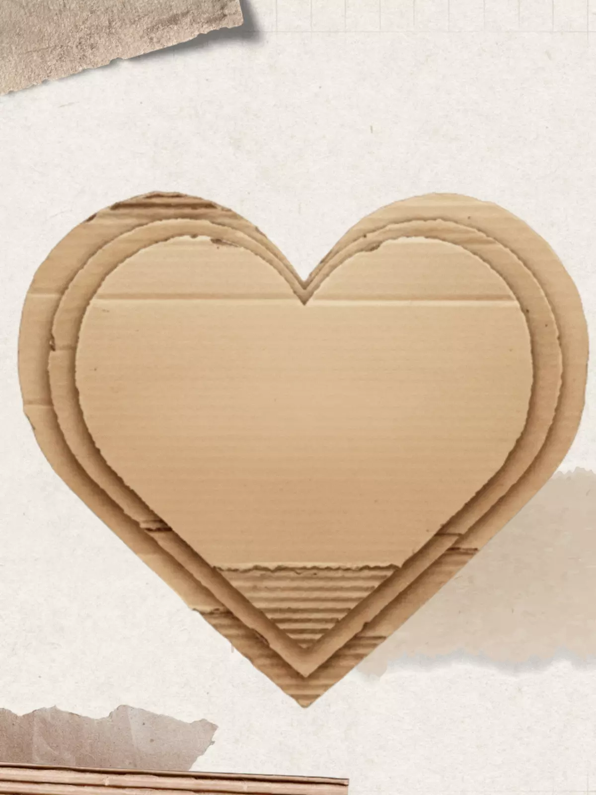 Artistic 'Just Because' card featuring a layered cardboard heart design with watercolor textures, suitable for expressing thoughtful sentiments to loved ones.