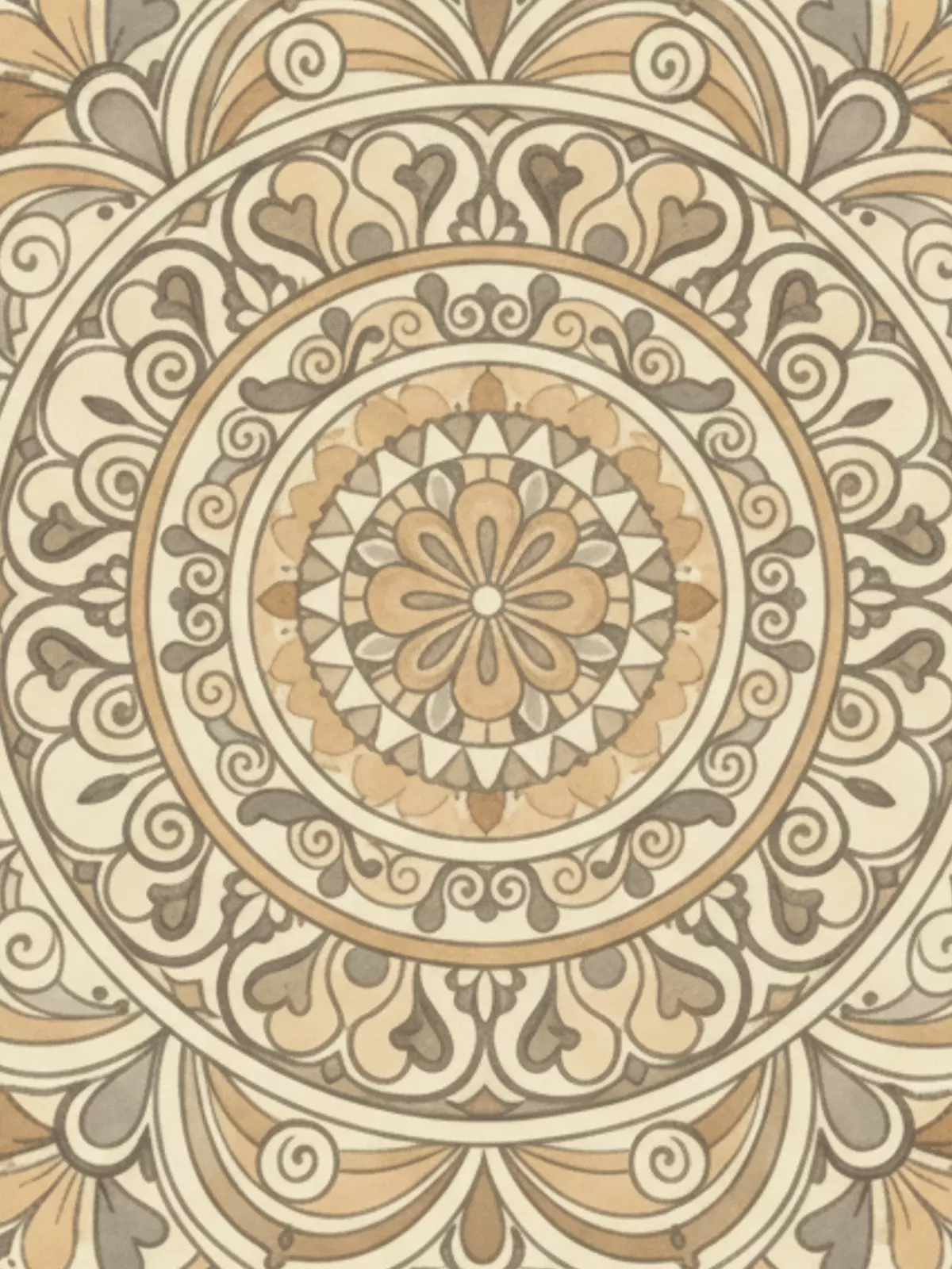 Watercolor anniversary card featuring Indian mandala patterns in muted tones, symbolizing eternal love and commitment, perfect for romantic anniversaries.