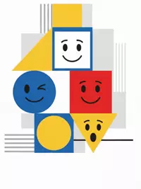 Free New Baby Card - Modern Bauhaus Design