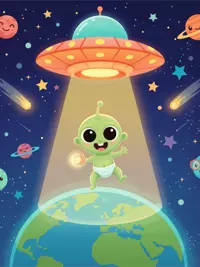 Free Funny New Baby Card - Out of This World!