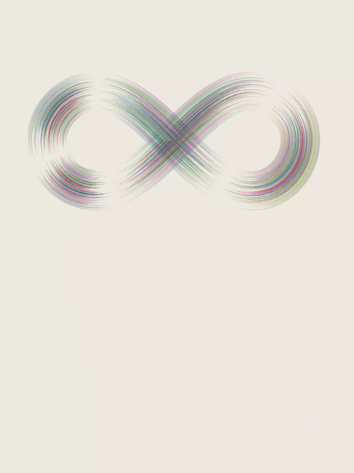 Minimalist wedding card featuring an infinity symbol made of curved lines, symbolizing eternal love and commitment, modern design.