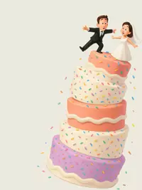 Free Wedding Card - Funny Cake Design