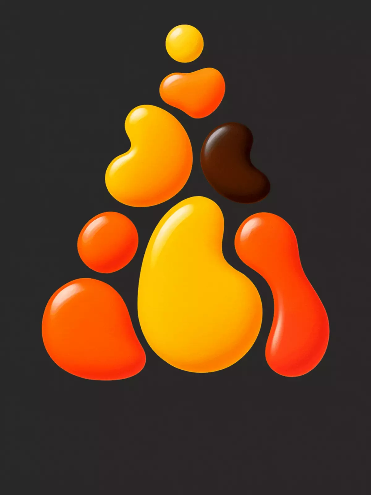 Whimsical holiday card featuring irregular shapes and festive colors, perfect for sending unique Christmas greetings with a humorous touch.