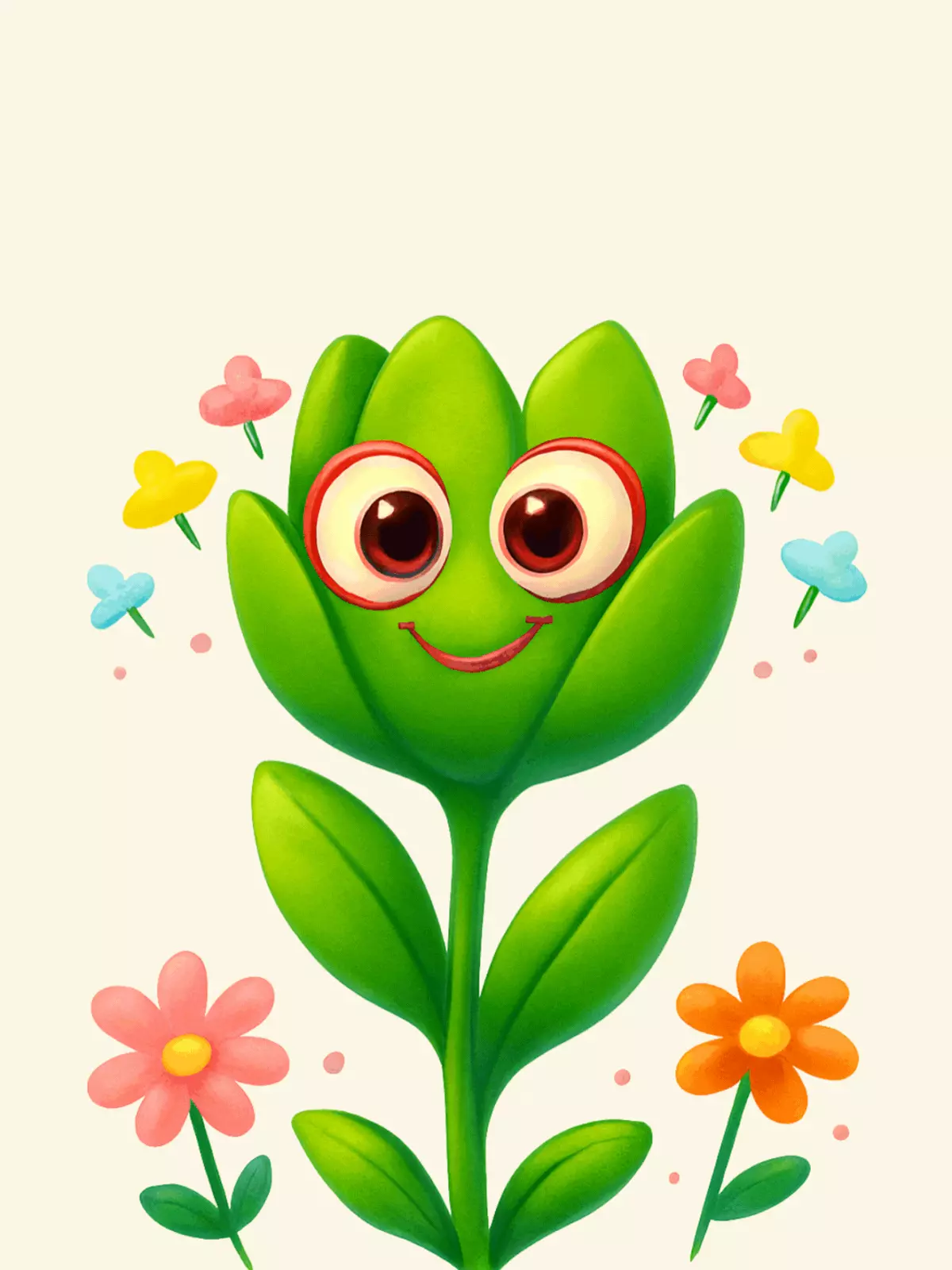 Playful welcome card with the word "Welcome!" shaped like a succulent, nature-themed design, perfect for new home or new colleague greetings.