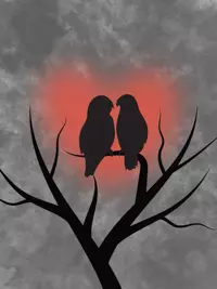 Free Anniversary Card - Romantic Lovebirds Design