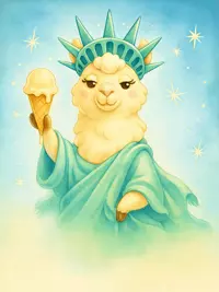 Free 4th July Card: Liberty Llama Laughs!