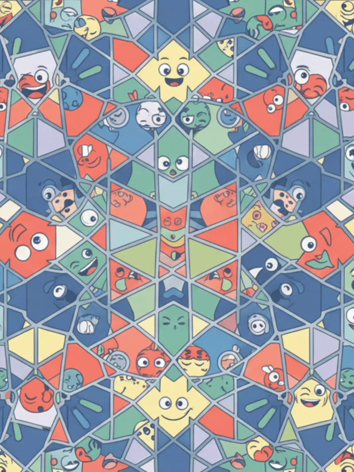 Colorful birthday card featuring Islamic geometric patterns with a humorous design, perfect for sending birthday wishes to friends and family.