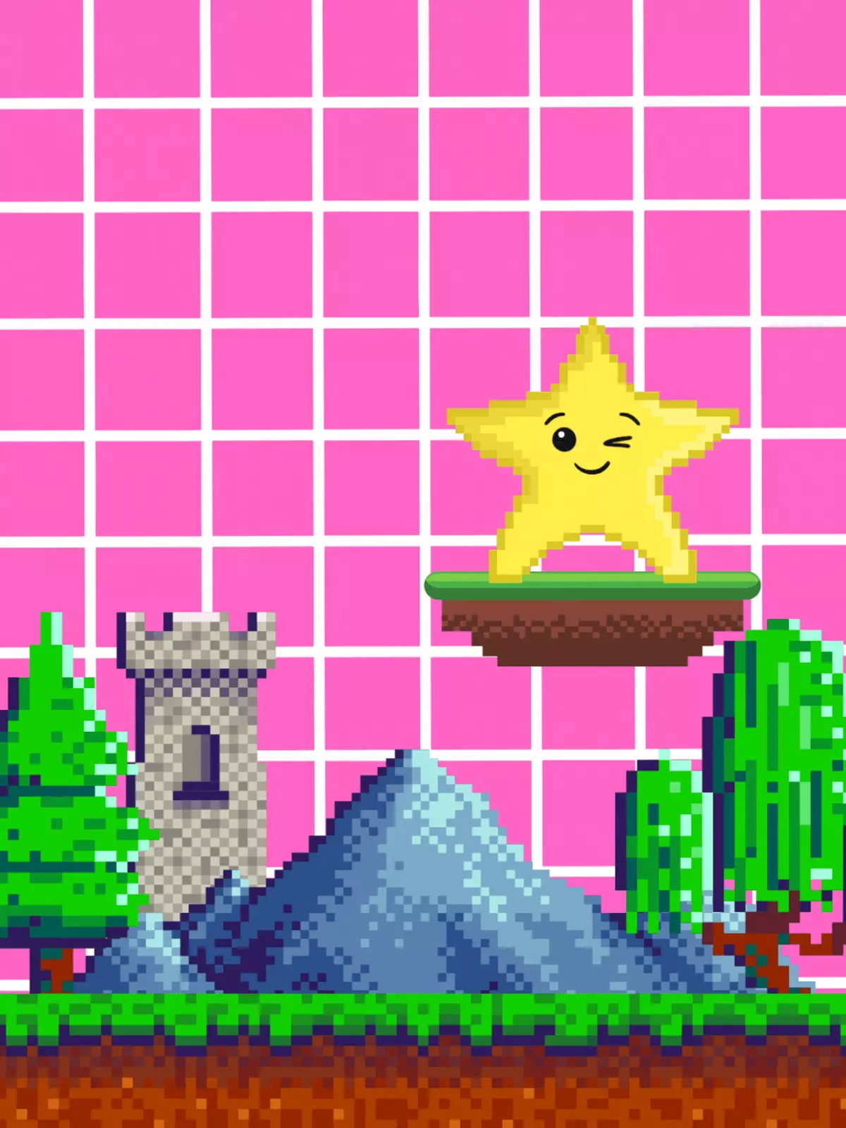 Retro 8-bit birthday card with pixel art design, featuring 'Level Up!' text, colorful and fun, perfect for gamers and kids