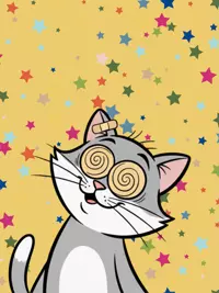 Free Get Well Card - Funny Dizzy Cat!