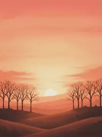 Free Thinking of You Card - Warm Sunset Design