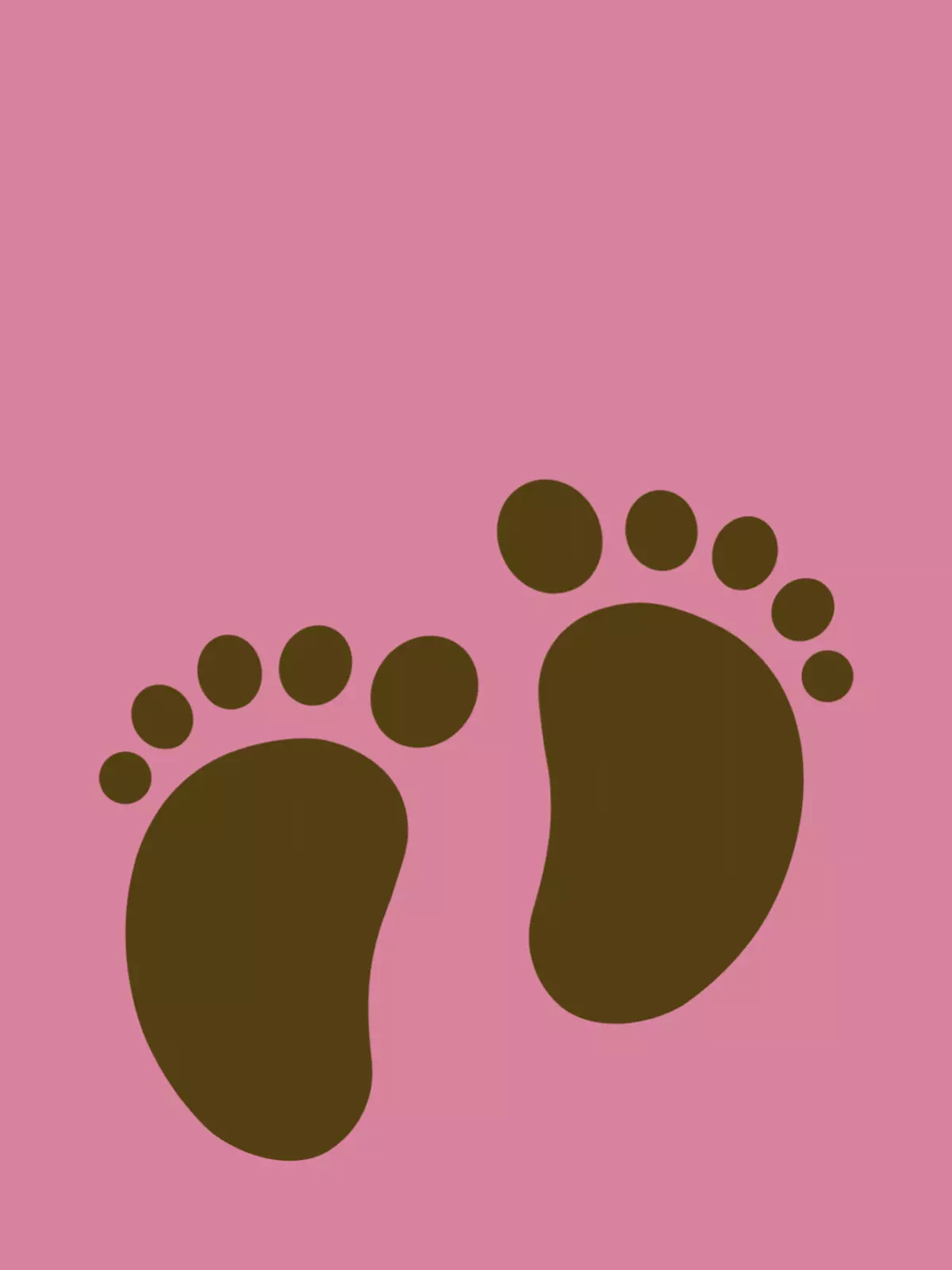 Watercolor new baby card featuring delicate footprints on a textured ceramic background, artistic design for baby showers and welcoming newborns.