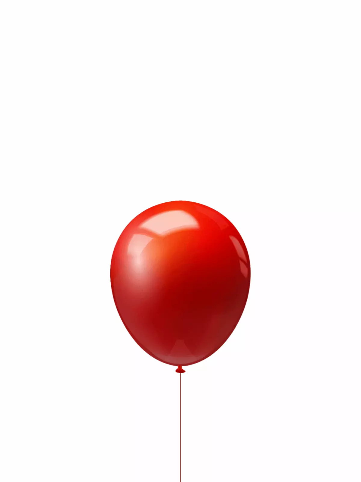 Whimsical 'I Miss You' card featuring a single red balloon in the center, humorous and minimalist design