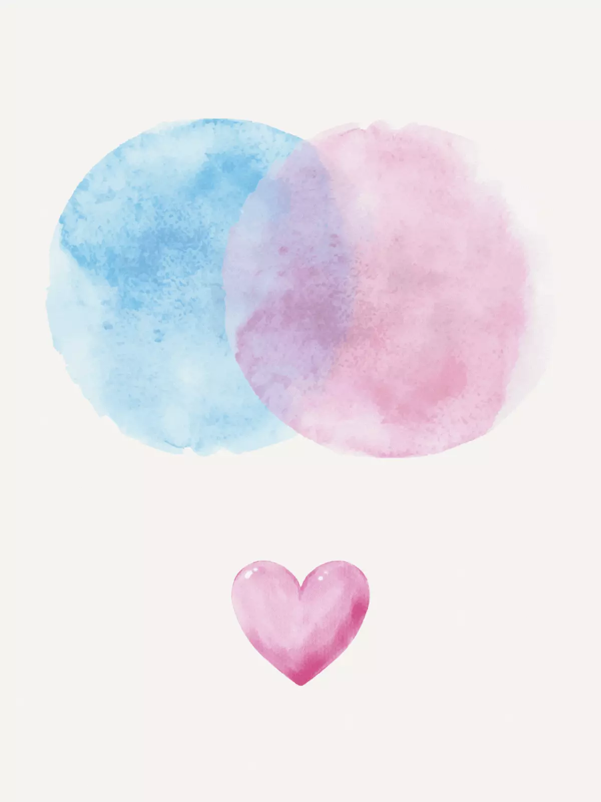 Minimalist watercolor 10th anniversary card with simple shapes and a humorous design, celebrating a decade of love