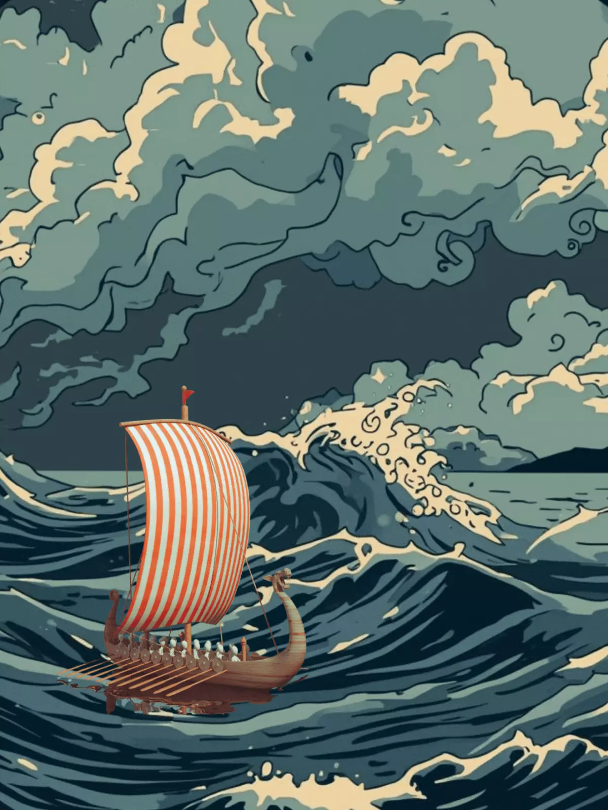 Nordic Viking inspired thank you card featuring intricate knotwork and rune designs, ideal for expressing gratitude.