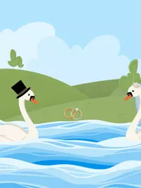 Free Wedding Card - Funny Swan Love!