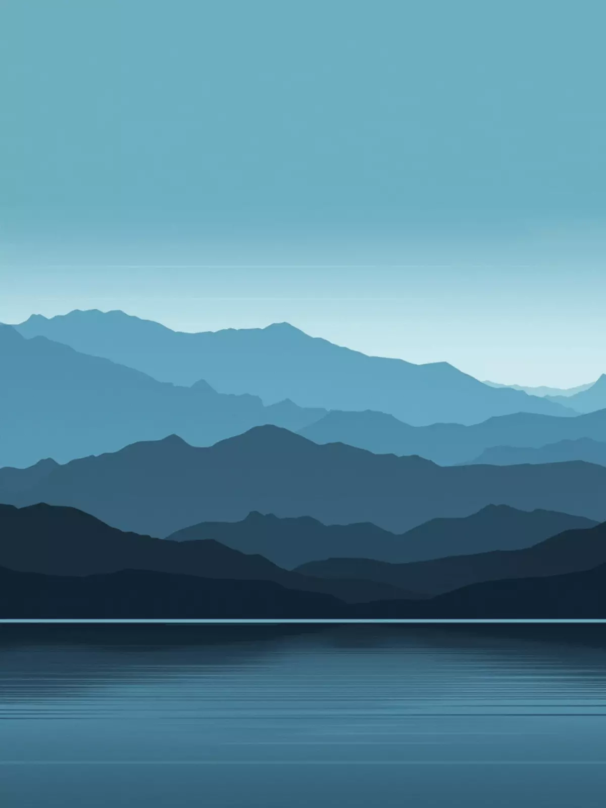 Minimalist 30th birthday card featuring a clean horizontal landscape illustration in calming colors, ideal for sending birthday wishes to him.