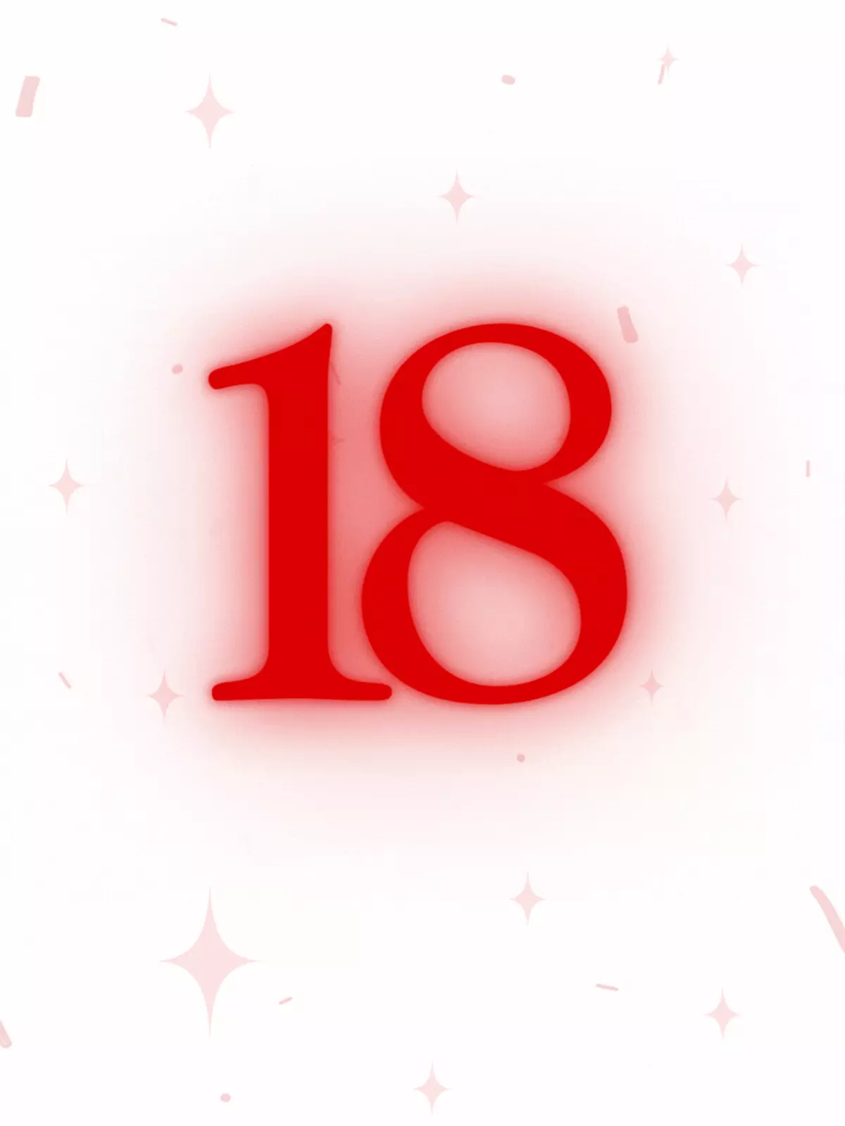 Minimalist 18th birthday card with two-tone design, bold and simple illustration style, perfect for teenagers turning eighteen.