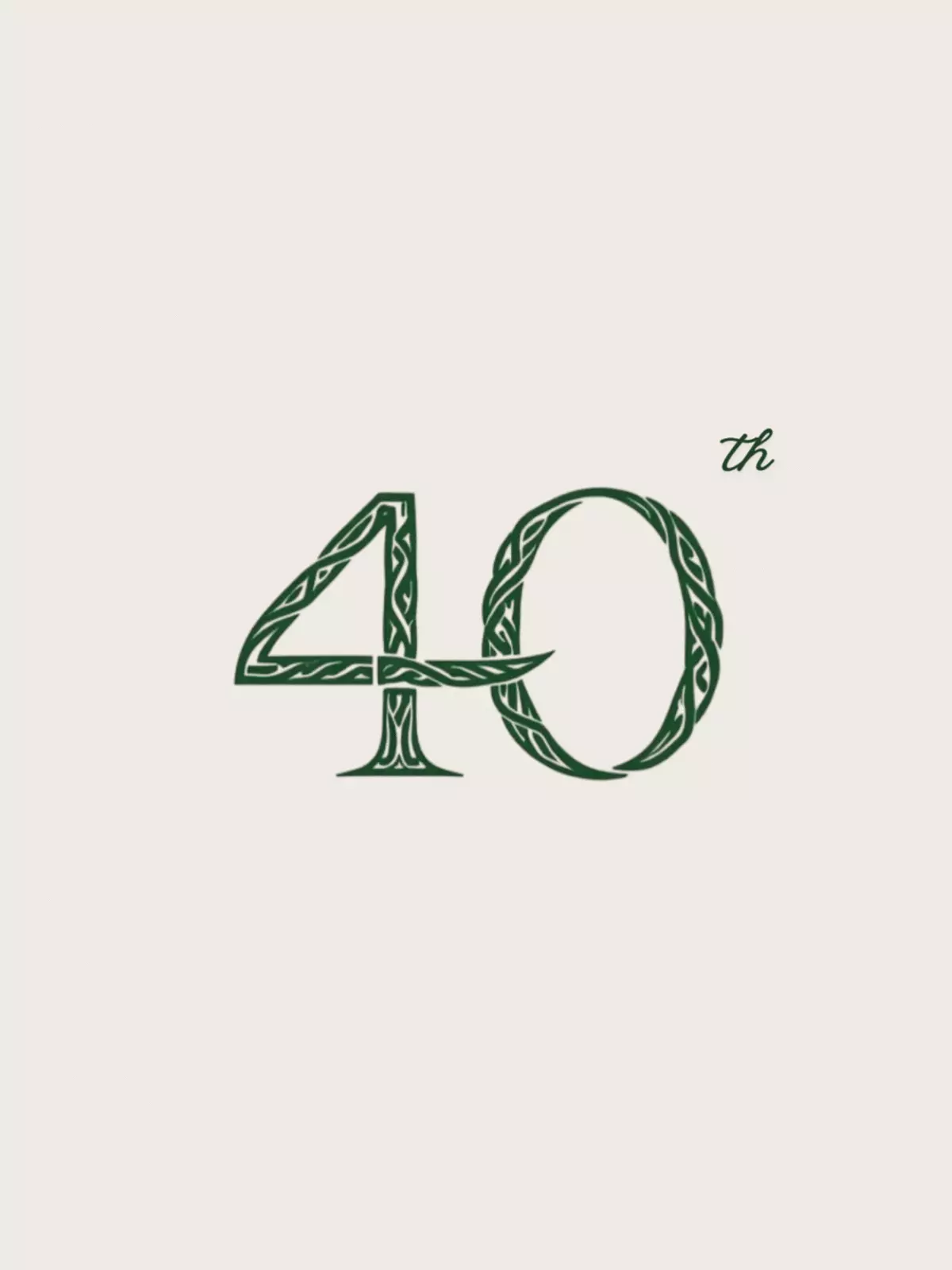 Minimalist 40th birthday card featuring Celtic knot design, modern style, neutral colors, celebrating a fortieth birthday