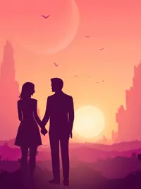 Free Anniversary Card - Romantic Sunset Design
