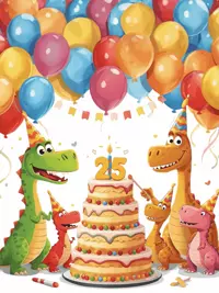 Free 25th Birthday Card - Roaring Fun!