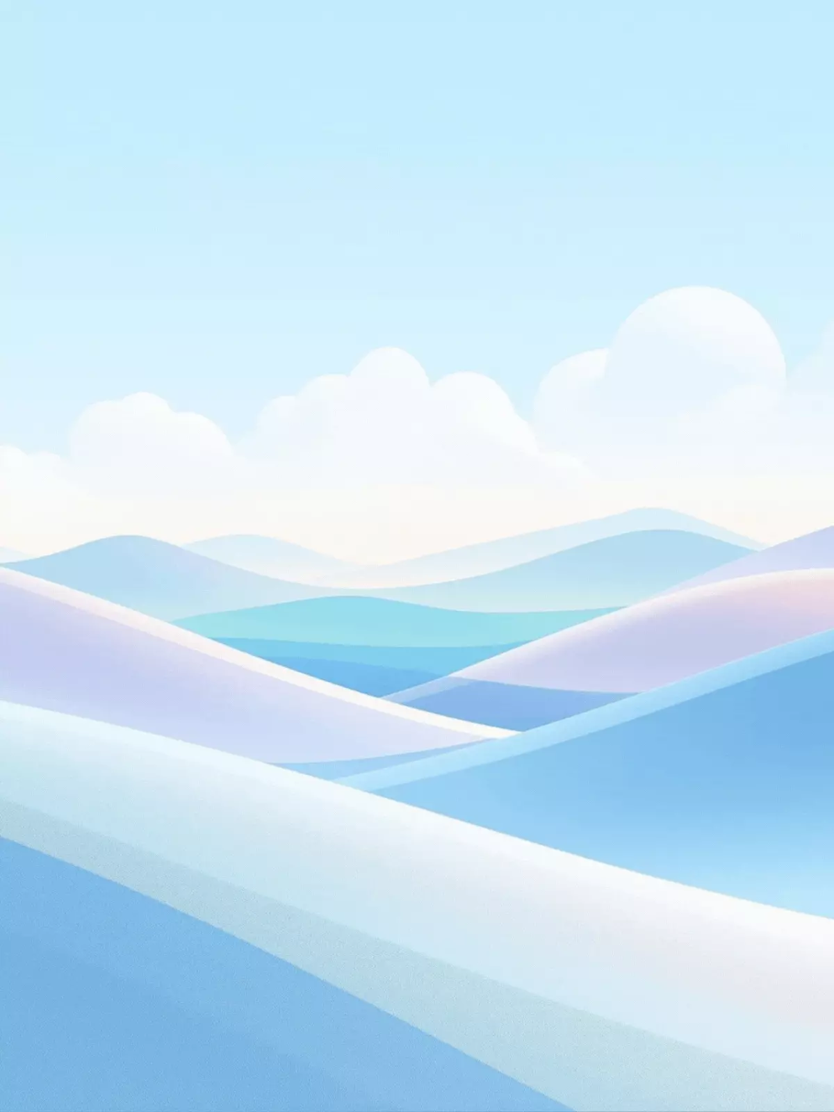 Soft, calming sympathy card with gradient mesh landscape, abstract design, gentle colors, expressing heartfelt condolences.