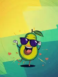 Free Funny Friendship Card: Retro Avocado Party Time!