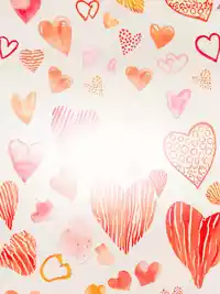 Free Friends Forever Card - Warm Watercolor Hearts