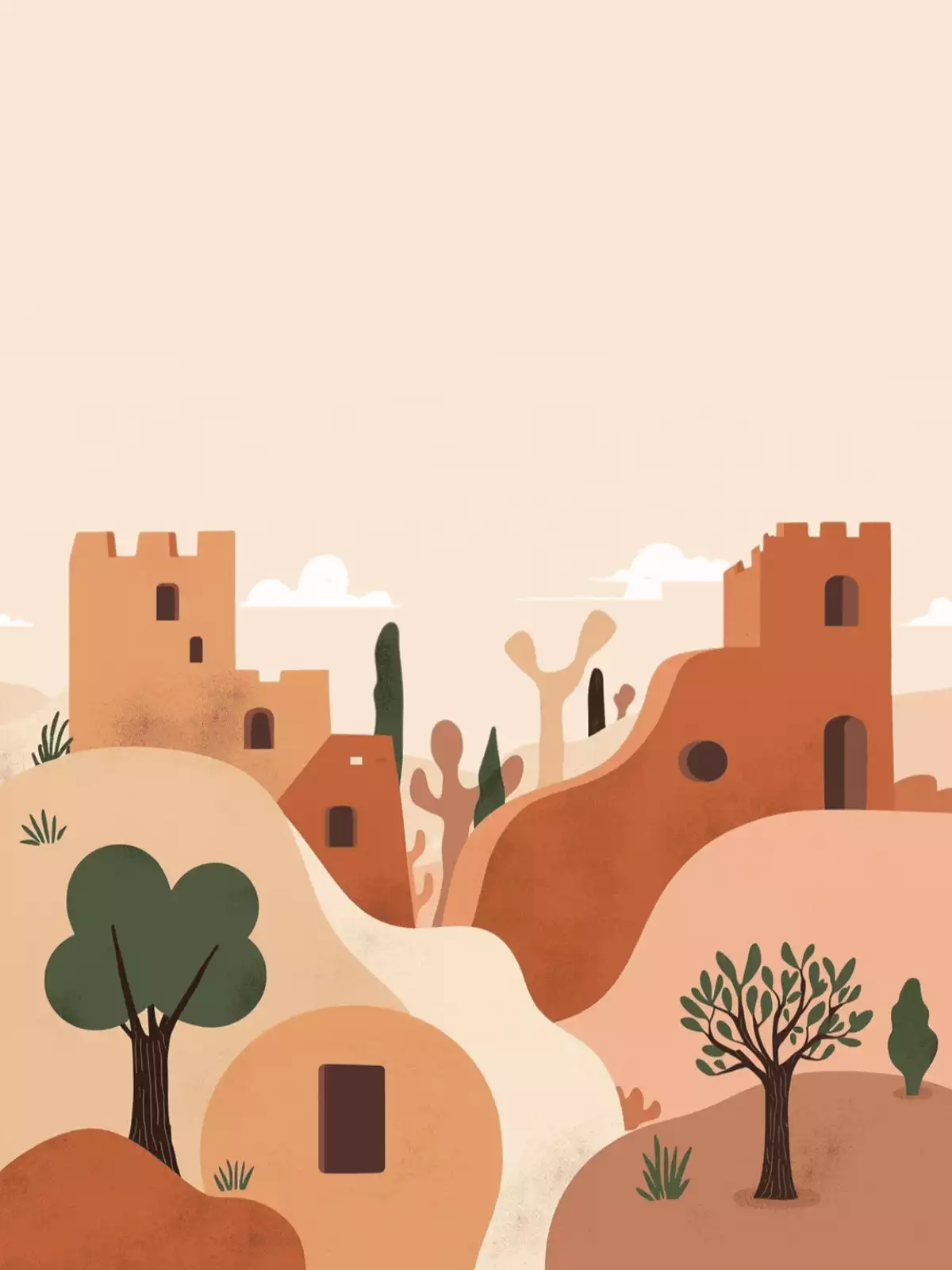 Digital 'Bravo!' congratulations card in a modern Mediterranean style, featuring warm earthy colors and organic shapes, perfect for celebrating achievements.