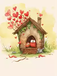 Free Valentine Card - Love Birds Watercolor Fun!