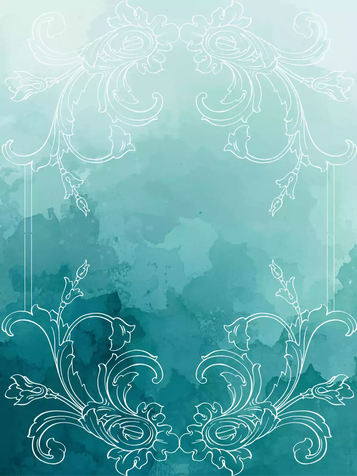 Calming watercolor thank you card featuring blending shades of teal and blue with elegant simple sans-serif typography, perfect for expressing heartfelt gratitude and appreciation digitally.