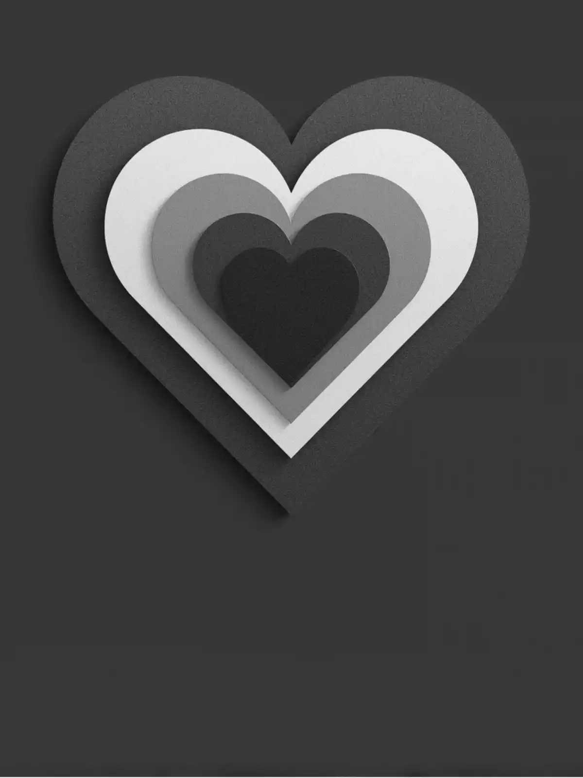 Free animated wedding & engagement card. Modern, minimalist design with pulsing concentric grayscale hearts, symbolizing everlasting love and commitment.