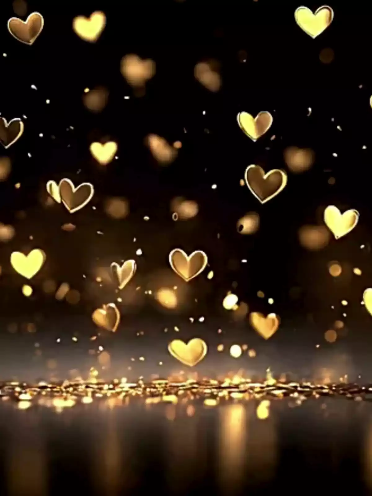 Golden Glitter 18th Birthday Hearts
