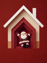 Free Funny Christmas Card - Santa Stuck in Chimney!