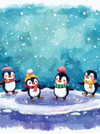 Free New Baby Card - Whimsical Penguin Watercolor