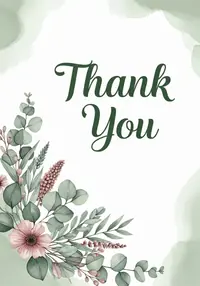 Free Thank You Card - Watercolor Botanical Design