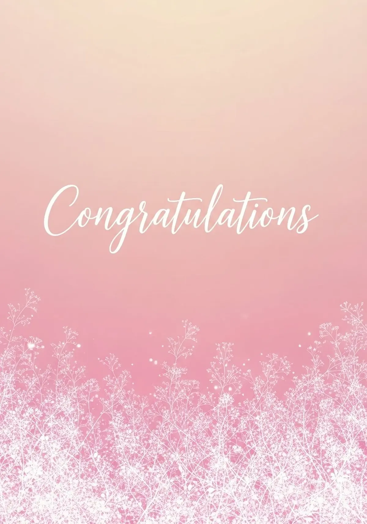 Subtle floral congratulations card with a soft gradient background, minimalist design, perfect for celebrating achievements and success.
