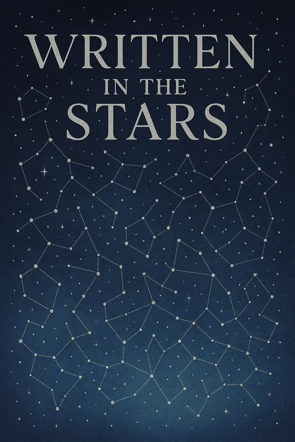 Romantic anniversary card featuring a custom constellation map illustration with stars and celestial elements, designed for celebrating love.