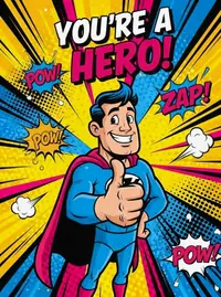 Free Thank You Card - Super Friend Superhero!