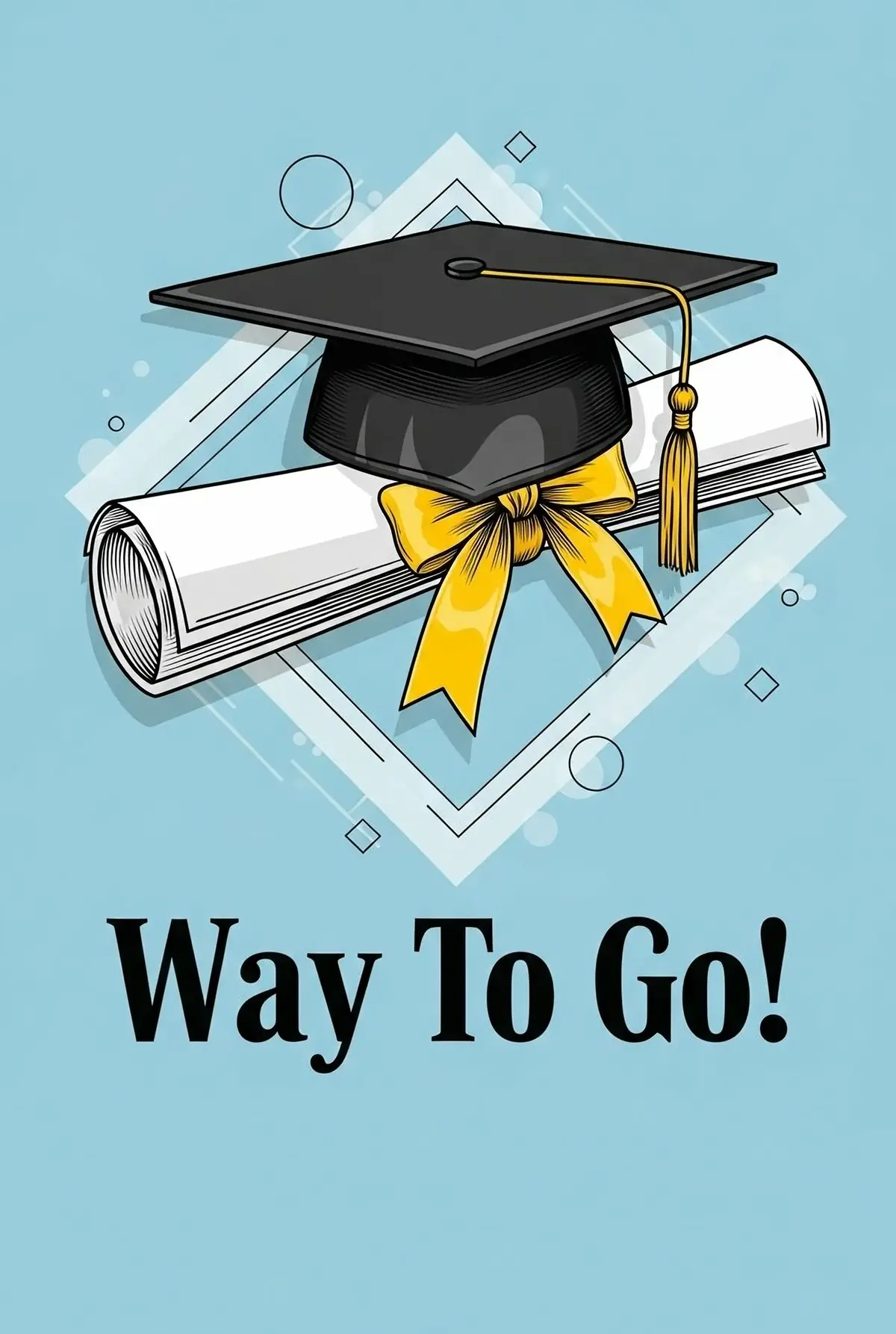 Illustration of a graduation cap and diploma, symbolizing academic achievement and graduation celebration.
