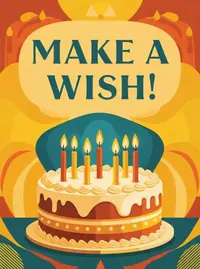 Free Birthday Card - Cake & Candles Celebration